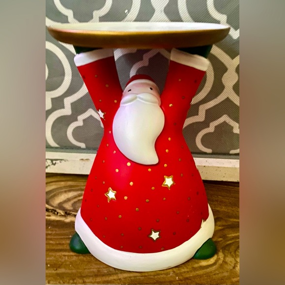 Partylite Santa Pillar Candle Holder 6.5” - Picture 1 of 6